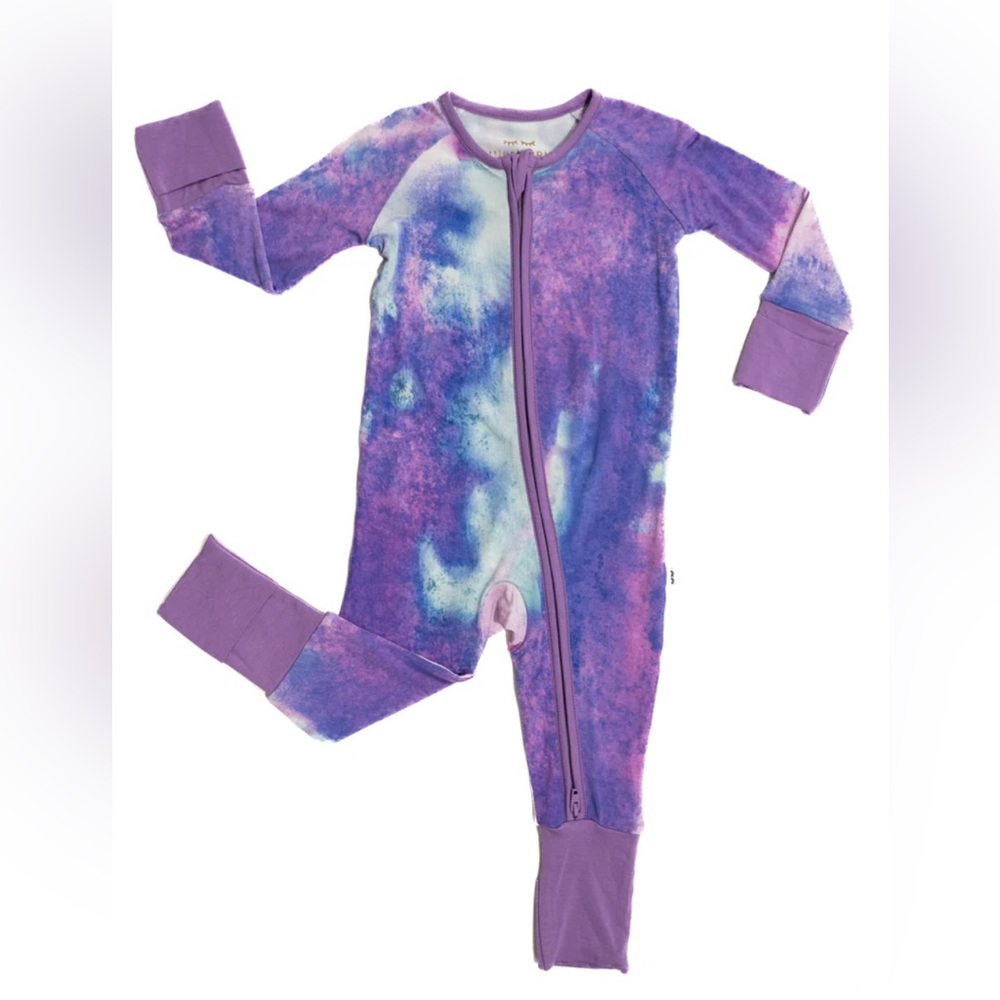 Little Sleepies Purple Watercolor Zippy Size 12-18 months